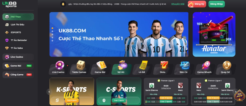 Truy cập vào trang chủ của UK88 bằng link chính thức