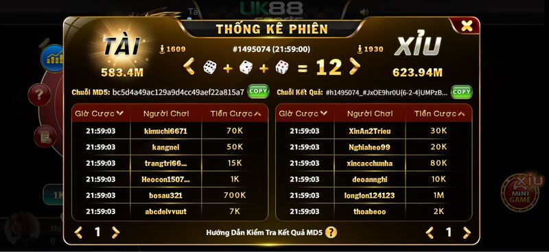 Bật mí kinh nghiệm chơi game tài xỉu tại UK88 tỷ lệ thắng cao
