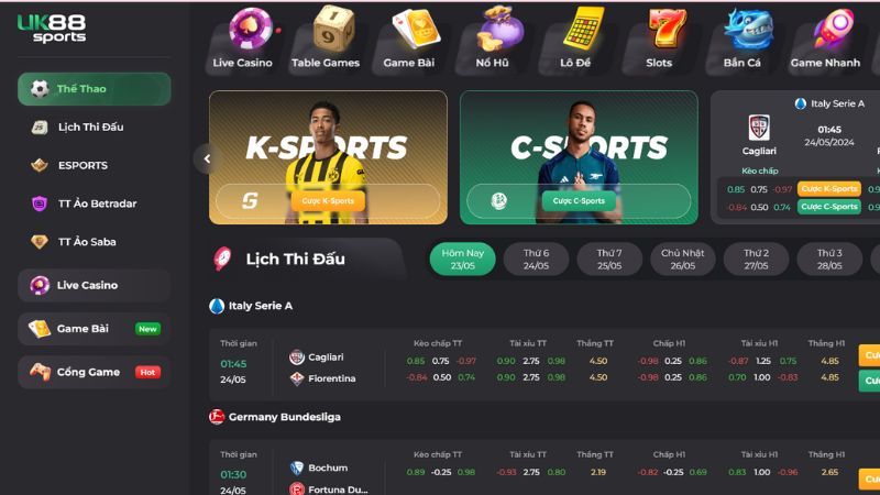 Giao diện chính thức của nhà cái UK88 Giao diện chính thức của nhà cái UK88
